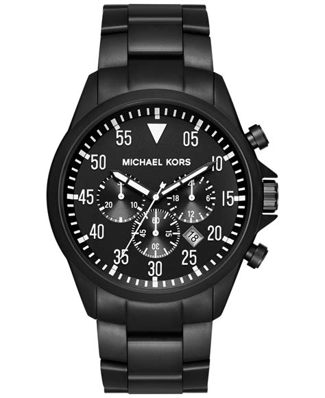 michael kors black steel watch|Michael Kors black watch men.